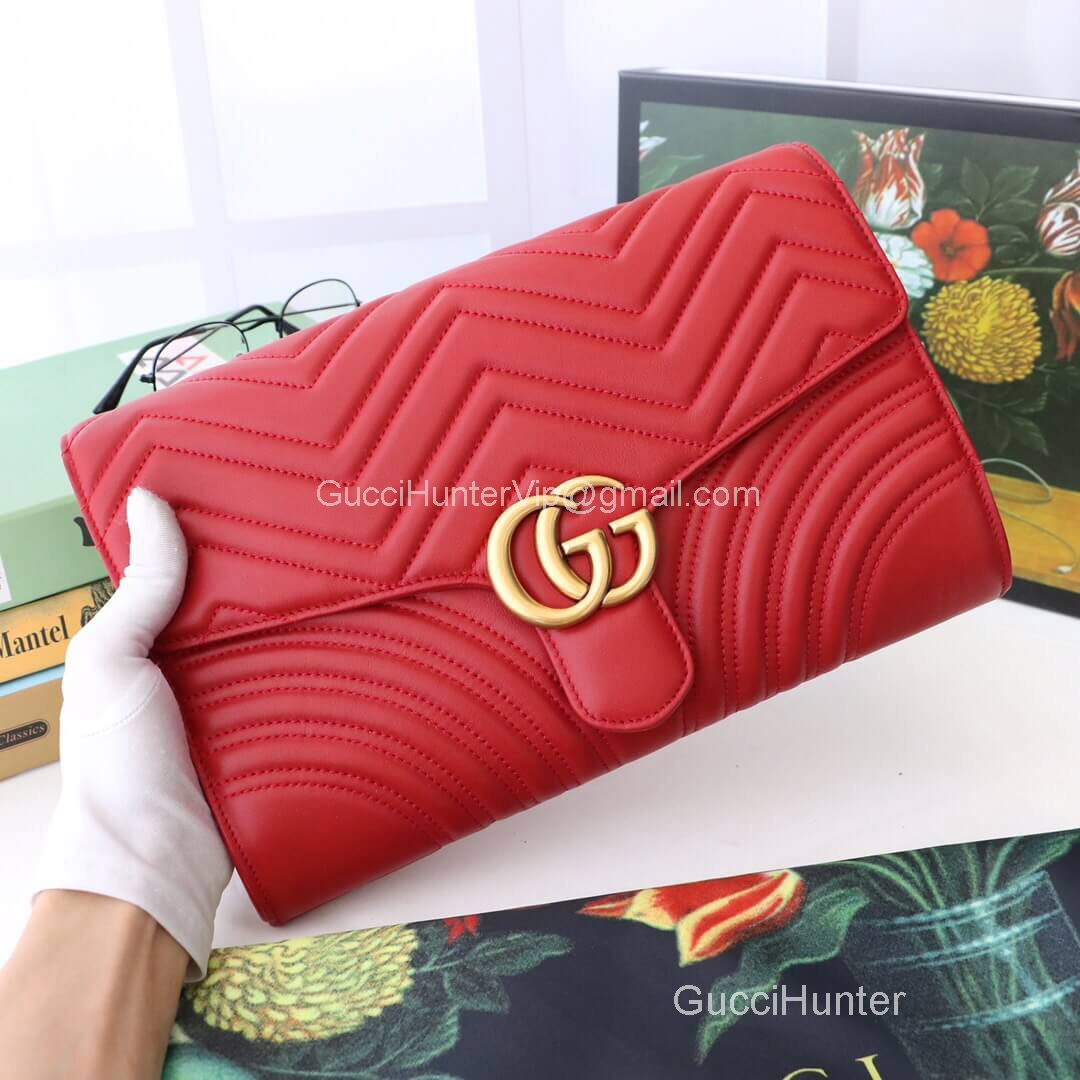 Gucci GG Marmont Clutch Red 498079